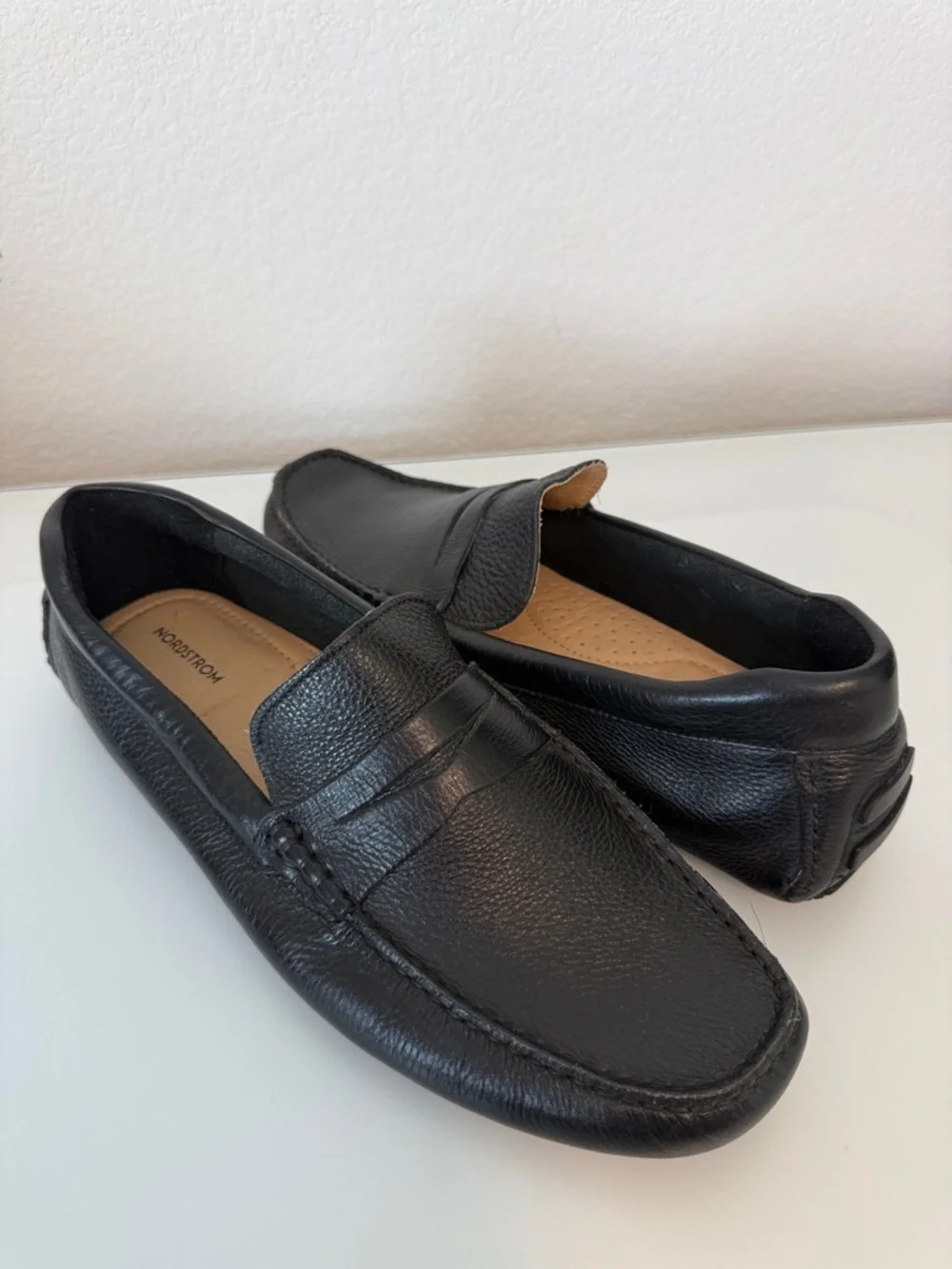 Nordstrom Men’s Cody Black Leather Penny Driving Loafers Size 11 M NWOT - Picture 1 of 8
